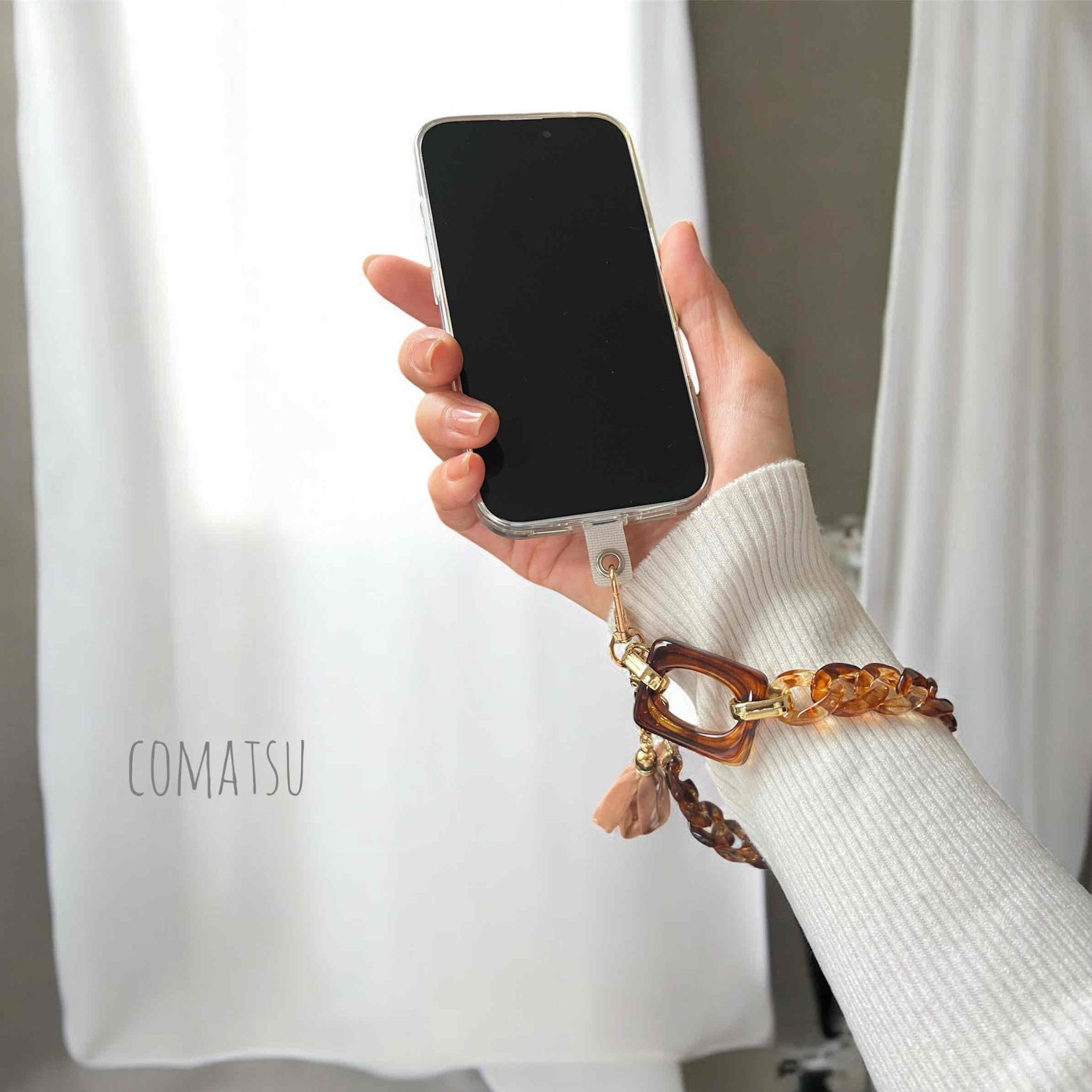 べっ甲Brown ハンドストラップ 落下防止スマホストラップ 手首 リストストラップ | 8枚目